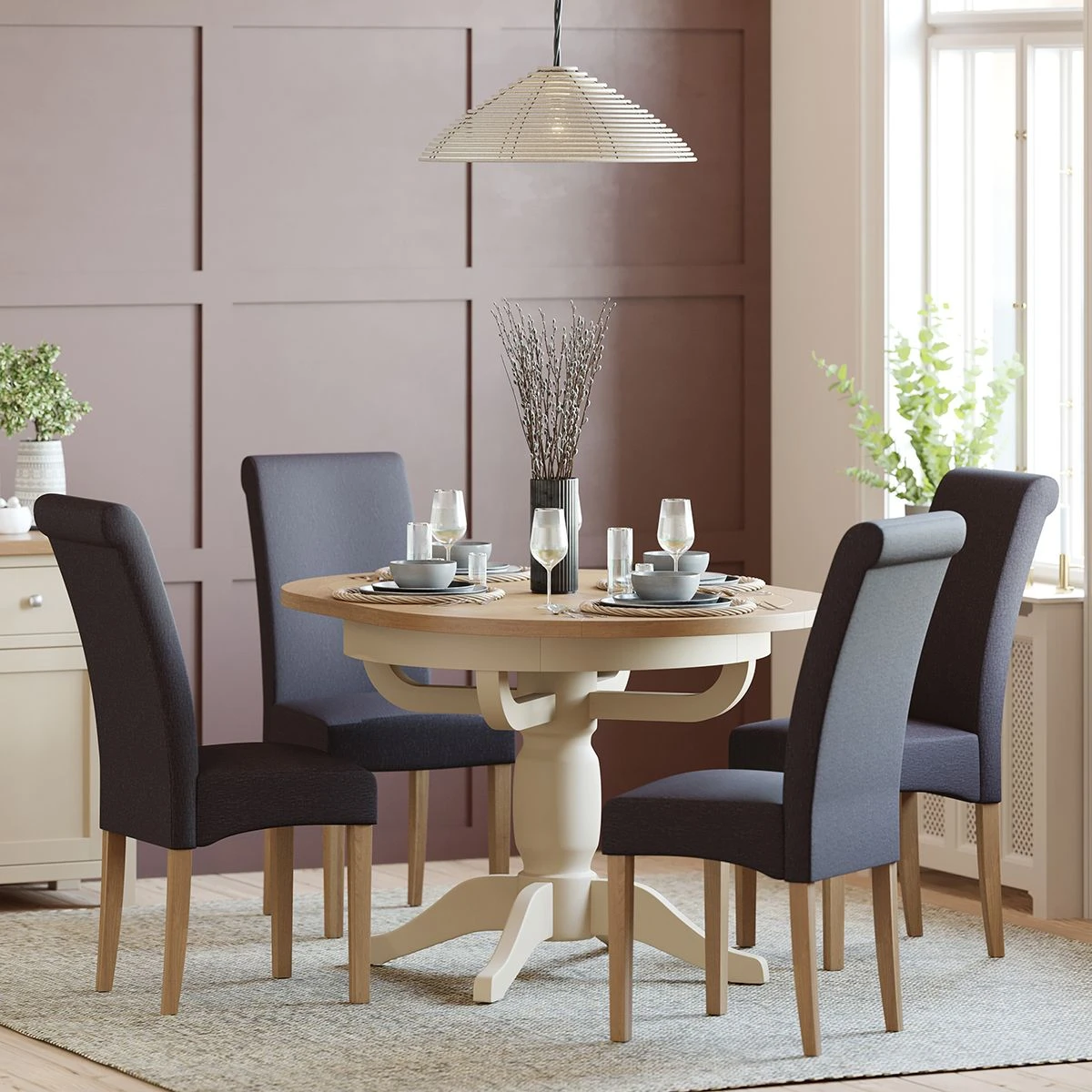 Dorchester Painted Round Extending Dining Table - Classic Interiors